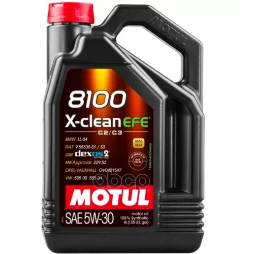 MOTUL Масло Моторное 5W30 Motul 4Л Синтетика 8100 X-Clean Efe