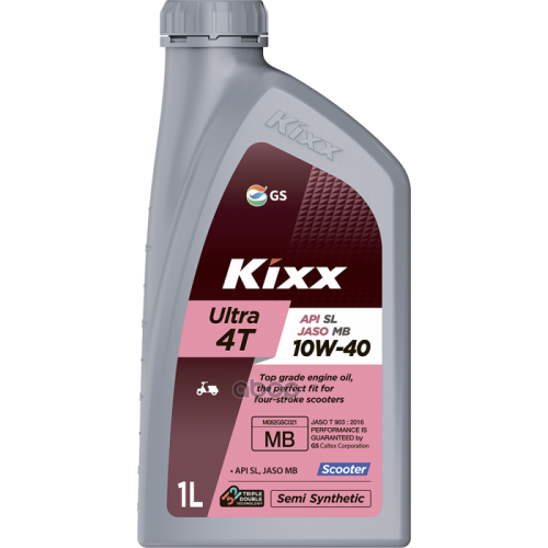 Масло Мотор Для Скутеров 10W40 Kixx 1Л Полусинт Scooter Ultra Api Sl Jaso Mb 4T Kixx 