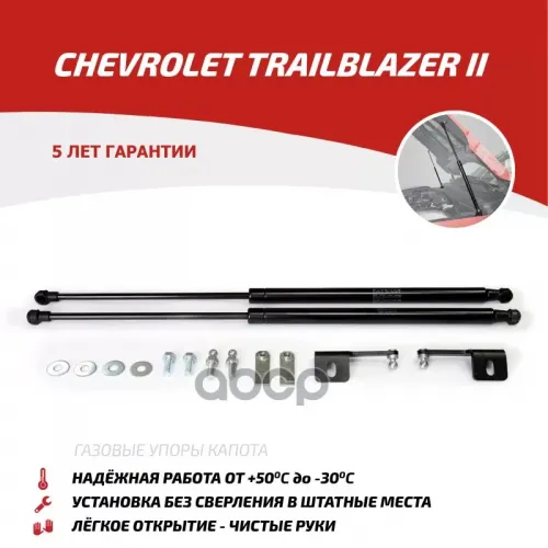 Амортизатор Капота Chevrolet Trailblazer 12- (Компл. 2 Шт.) (Крепеж В Комплекте) АвтоУпор 
