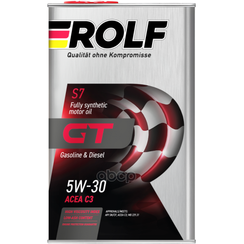 ROLF Масло Моторное 5W30 Rolf 1Л Синтетика Gt Api Sn/Cf