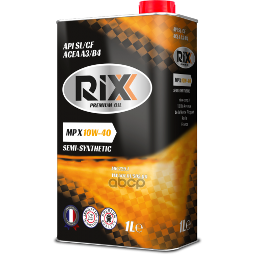 RIXX Rixx Mp X 10W-40 Sl/Cf Масло Моторное Полусинт. 1L