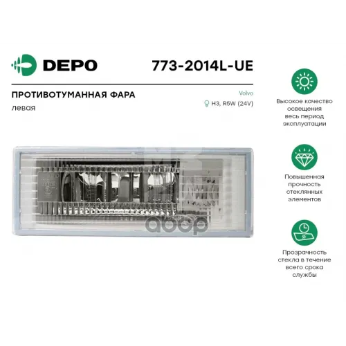 Фара Противотуманная !Левая Белая Volvo Fm7 10 12 Fh12 16 Depo 