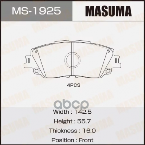 Тормозные Колодки Дисковые Toyota/Lexus Es(200/250)/Camry 17- 2.0/2.5/3.5 Пер. Masuma 