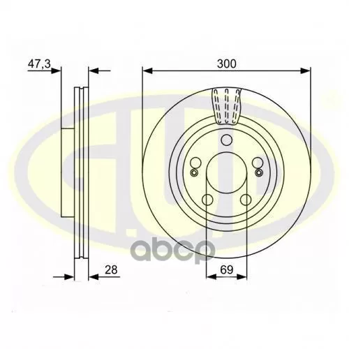 Диск Торм Hyu I30/Kia Ceed/Pro Ceed 07- Пер Вент 300X28 G.U.D 