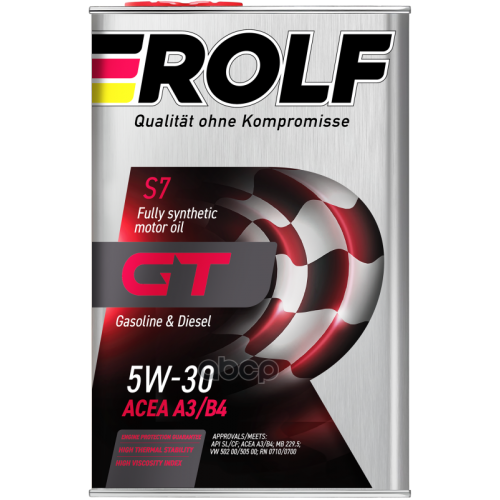 ROLF Масло Моторное 5W30 Rolf 4Л Синтетика Gt Acea A3/B4