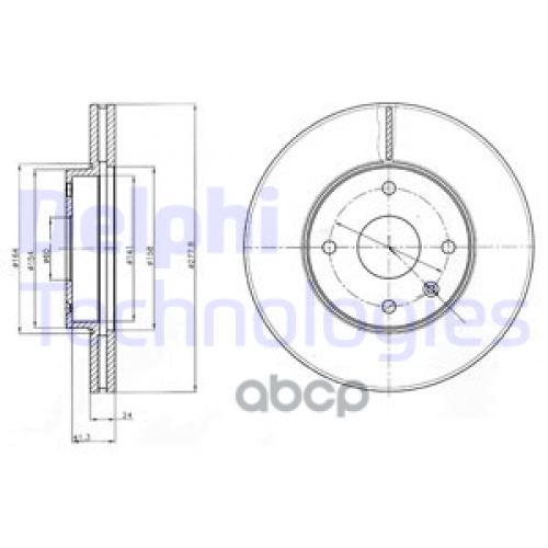 Диск Тормозной Chevrolet Epica 2.0-2.5 05- Передний Вент.d 278Мм Delphi 