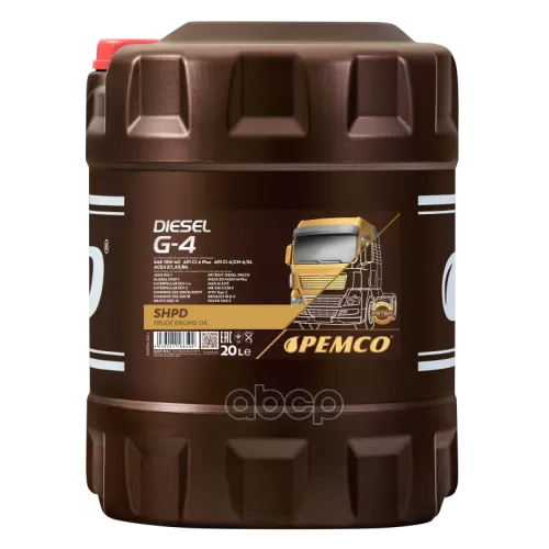 PEMCO 15W-40 Diesel G-4 Shpd Ci-4/Ch-4/Sl/Ci-4 Plus 20Л (Полусинт. Мотор. Масло) Hcv