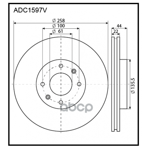 Диск Тормозной Lada/Renault/Mb X-Ray/Kangoo/Citan/Captur Перед. Вент. ALLIED NIPPON 