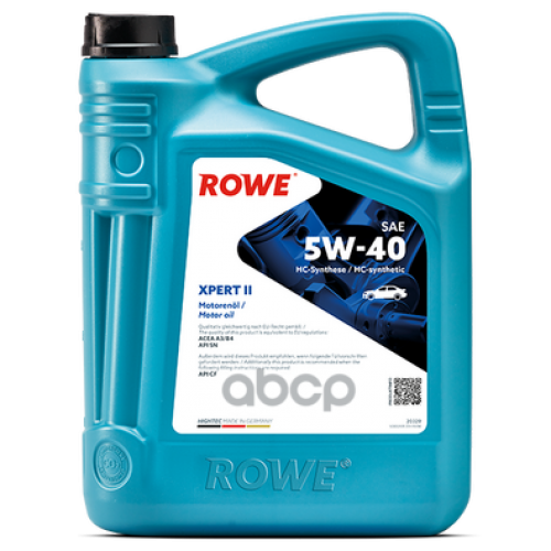 ROWE Rowe Hightec Xpert Ii 5W-40 Sn/Cf A3/B4 Моторное Масло Синтетическое 4L