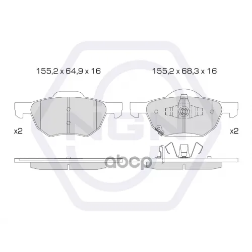 Колодки Тормозные Дисковые Керамические Перед NGN 