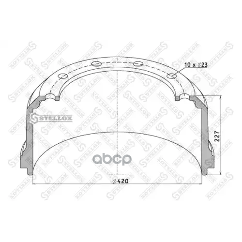 Торм.барабан 420X180/192 H=227 D=290/335 N10x23 Saf Rs 9042/Тонар Stellox 