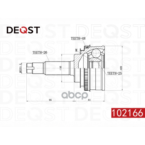 Шрус Lexus Rx 300 00-03 Наружний(Abs) DEQST 