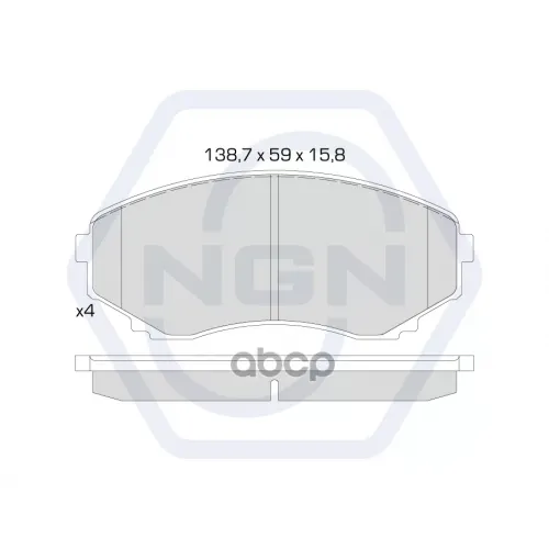 Колодки Тормозные Дисковые Керамические Перед NGN 