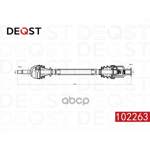Шрус Renault Clio Ii/Kangoo I 1.2-1.6 97- Прав. DEQST 