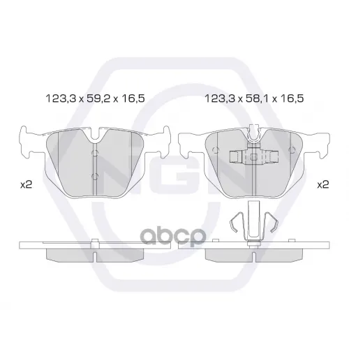 Колодки Тормозные Дисковые Керамические Зад NGN 