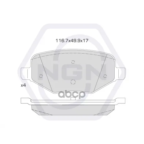 Колодки Тормозные Дисковые Керамические Зад NGN 