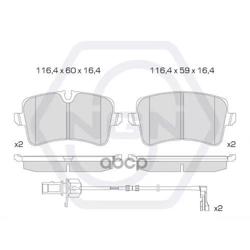 Колодки Тормозные Дисковые Керамические Зад NGN 
