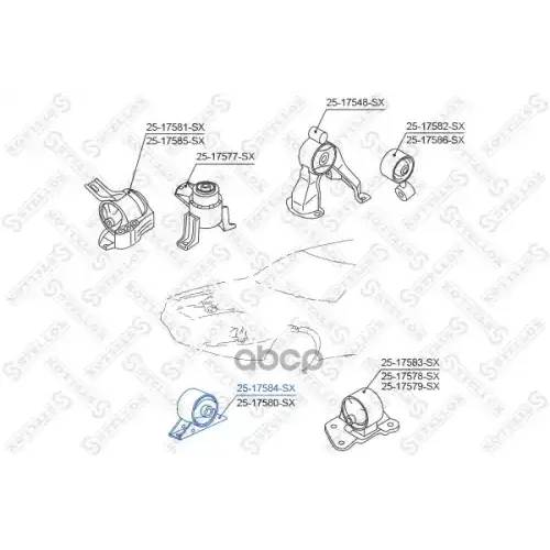 Подушка Двигателя Mitsubishi Outlander Cu# 2002-2006 Перед. Stellox 