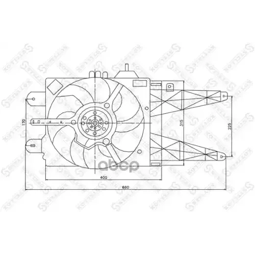Вентилятор Fiat Punto -99 1.2 Stellox 