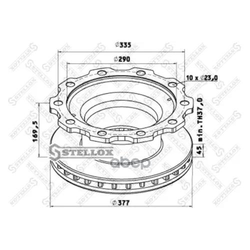 Диск Тормозной 377/ X45/169.5 10N-335-M23bpw Skh Eco Sb3745 Stellox 
