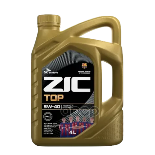 ZIC Масло Моторное 5W40 Zic Top 4Л Синтетика Api Sp Acea A3/B4 Vw 502.00/505.00