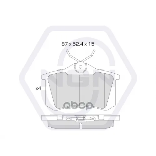 Колодки Тормозные Дисковые Керамические Зад NGN 
