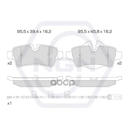 Колодки Тормозные Дисковые Керамические Зад NGN 