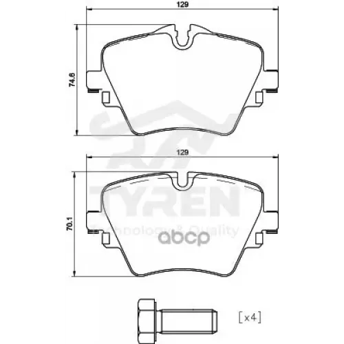 Колодки Тормозные Дисковые TYREN 