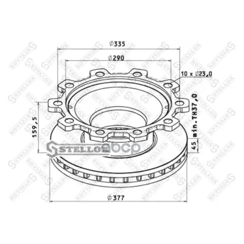 Диск Тормозной 377/290X45/160.10N.с Absbpw Skh.sb3745/Knorr Sb6 Stellox 