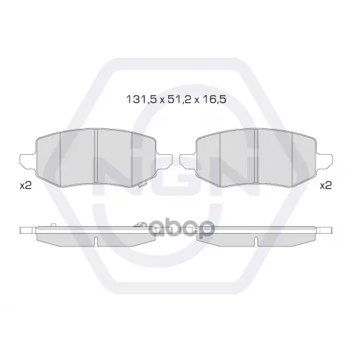 Колодки Тормозные Дисковые Керамические Зад NGN 