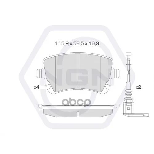 Колодки Тормозные Дисковые Керамические Зад NGN 