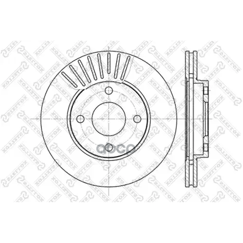 Диск Тормозной Ford Focus 98>05/Fusion 1.4/1.6 01> Передний Вентилируемый Stellox 