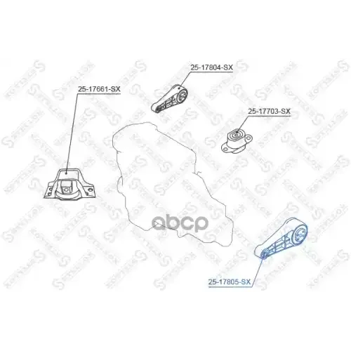 Подушка Двс Нижняя Renault Megane/Scenic 1.5Dci 02> Stellox 25-17805-SX