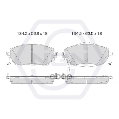 Колодки Тормозные Дисковые Керамические Перед NGN 