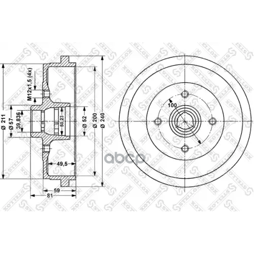 Барабан Тормозной Stellox 6025-4709-SX