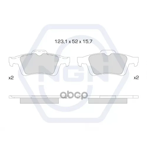 Колодки Тормозные Дисковые Керамические Зад NGN 