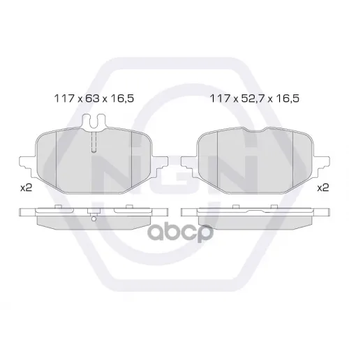 Колодки Тормозные Дисковые Керамические Зад NGN 