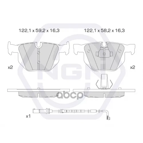 Колодки Тормозные Дисковые Керамические Зад NGN 