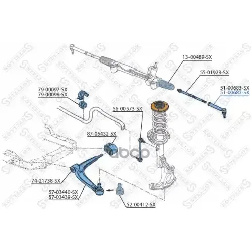 Наконечник Рулевой Тяги Saab 9-3 All 97-/9-5 02- Прав. Stellox 