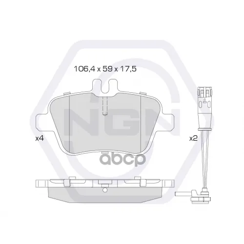 Колодки Тормозные Дисковые Керамические Зад NGN 