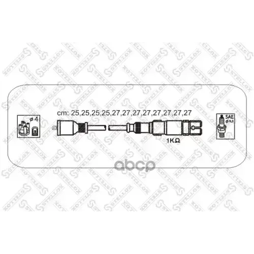 К-Кт Проводов 12 Провод.chrysler Crossfire 3.2 03>,Mb С208/С209/W202/W203/W210/W211 97> Stellox 