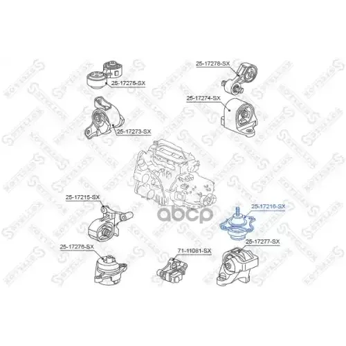 Подушка Двигателя Левая Гидравлическая Stellox 