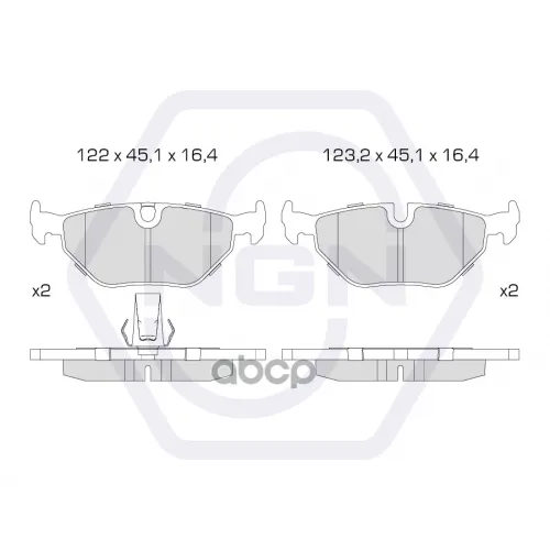 Колодки Тормозные Дисковые Керамические Зад NGN 