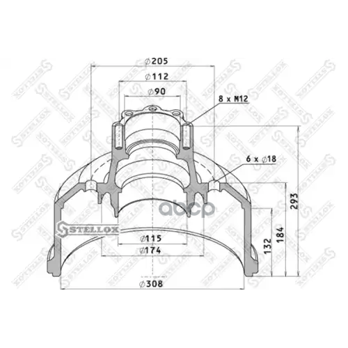 Торм. Барабан-Ступица 308Х120/132 H=293 Stellox 
