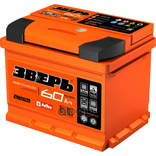 Аккумулятор 60Ah 620A 242Х175х190 П.п. (+-) ЗВЕРЬ 