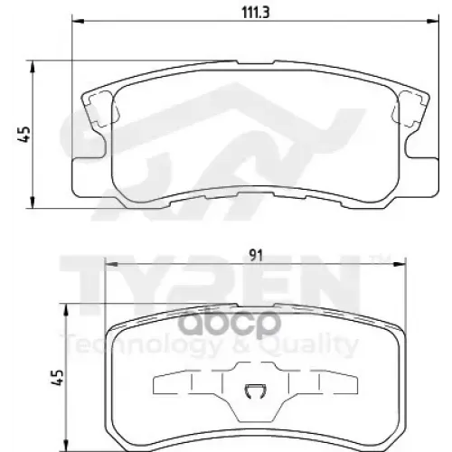 Колодки Тормозные Дисковые TYREN 