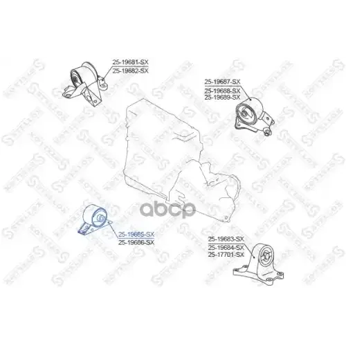 Подушка Двигателя Nissan Primera P12 01-07 Перед. Stellox 