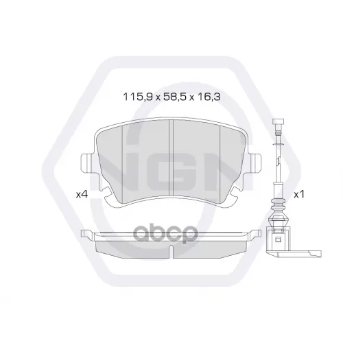 Колодки Тормозные Дисковые Керамические Зад NGN 
