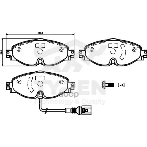 Колодки Тормозные Дисковые TYREN 