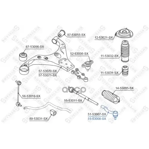 Наконечник Рулевой Тяги Kia Sportage. Hyundai Tucson 04- Прав. Stellox 